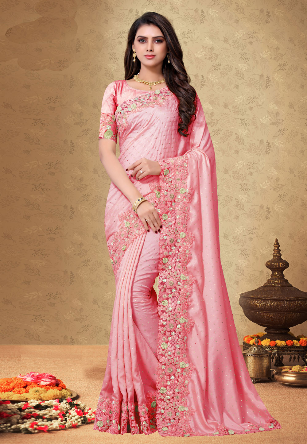 Pink Silk Festival Wear Saree 207167