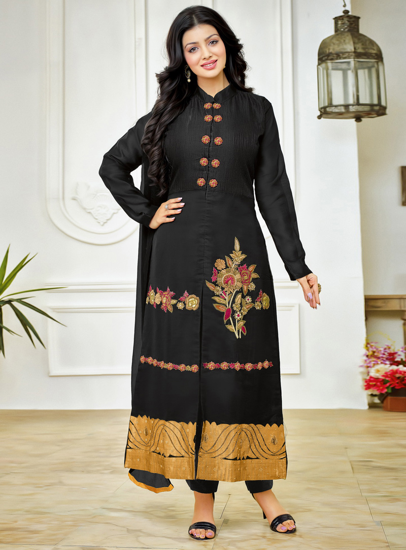 Ayesha Takia Black Cotton Pant Style Suit 105334