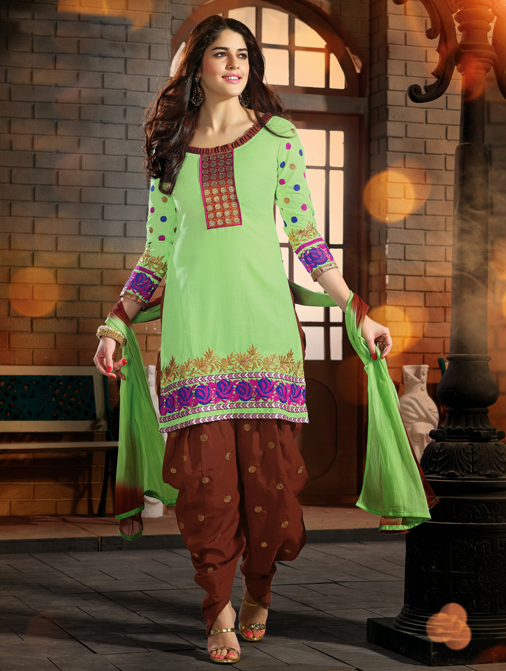 Mint Green Cotton Punjabi Suit 53008