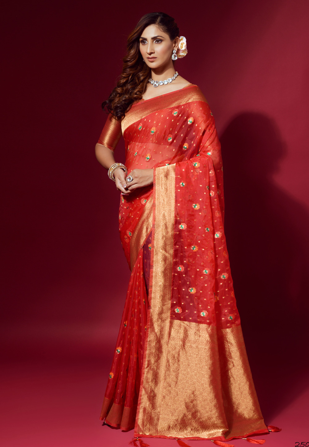 Red Silk Saree With Blouse 246271