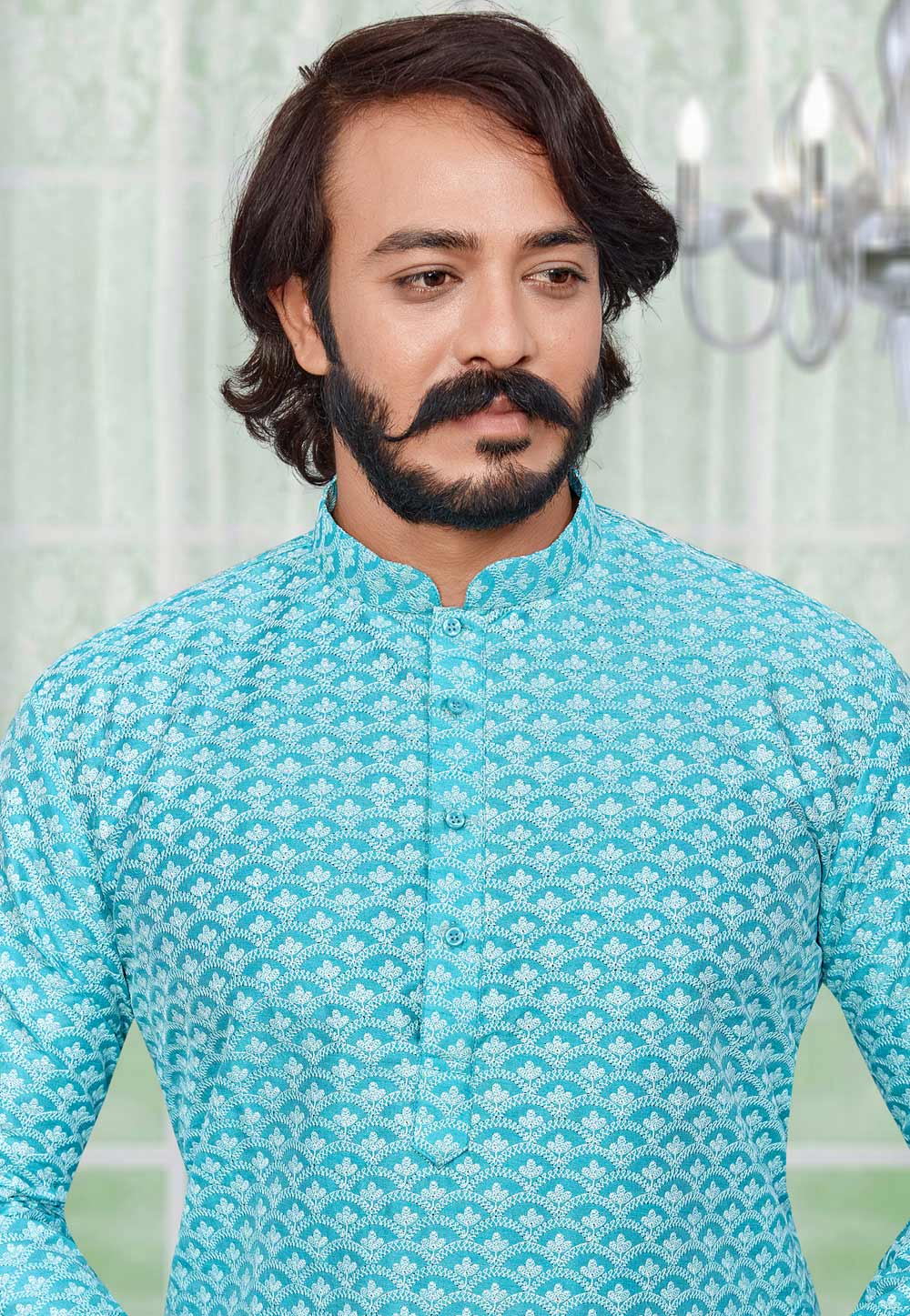 Buy CRYSTAL REVENUE Men's Cotton Ethnic Motifs Mirror Work Kurta Set For  Festival And Wedding Wear (Black) - Medium Online at Best Prices in India -  JioMart.