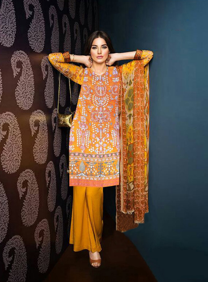 Yellow Georgette Palazzo Style Suit 85201