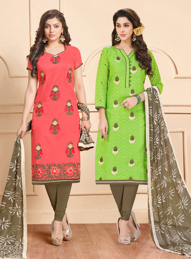 Combo Pack Of Two Top Chanderi Salwar Suit 124867