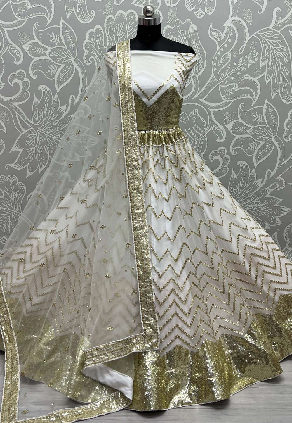 White Lehenga Choli Dupatta Designer Lehenga Sequin White Lengha Reception  Party Wear Skirt Indian Lengha Choli Readymade Bridal Lehenga - Etsy
