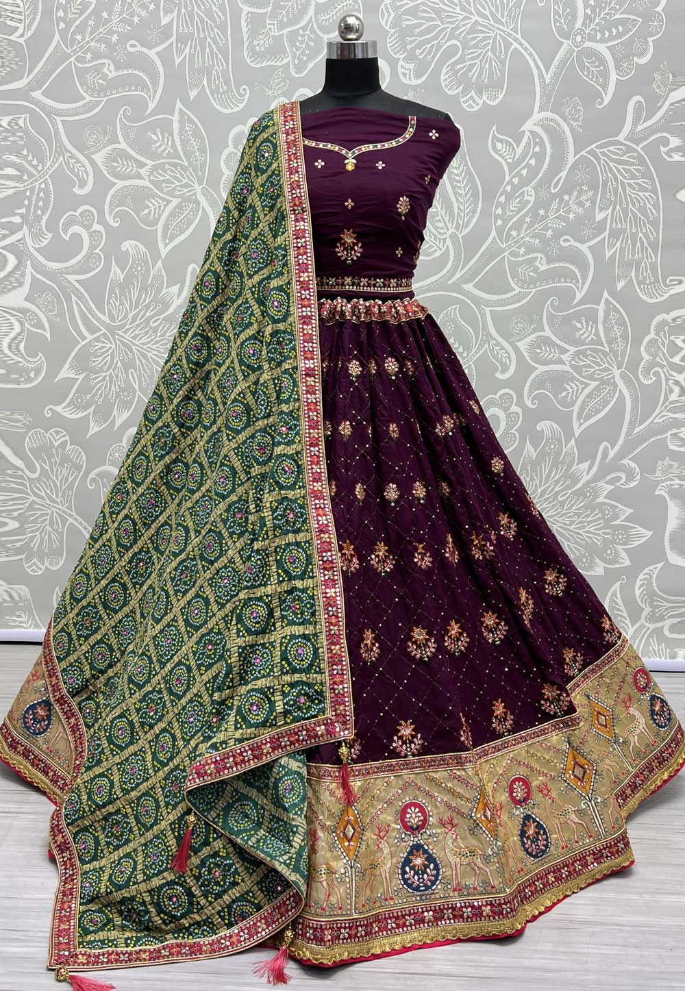 Purple Silk Wedding Lehenga Choli 275852