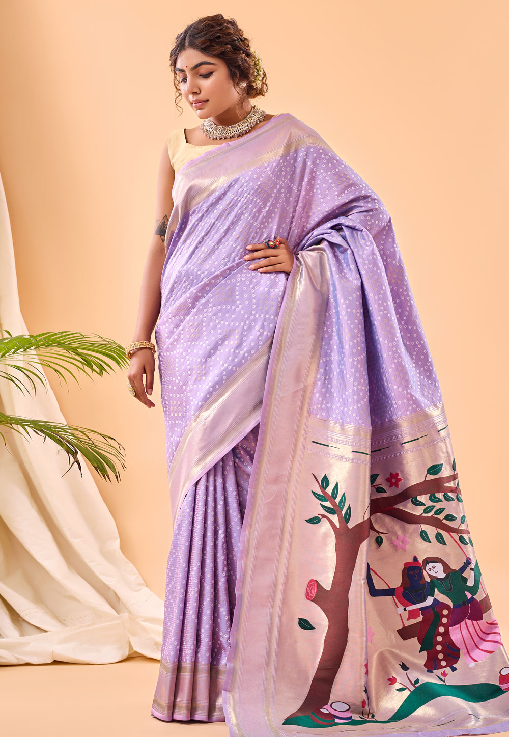 Lavender Silk Saree With Blouse 278208