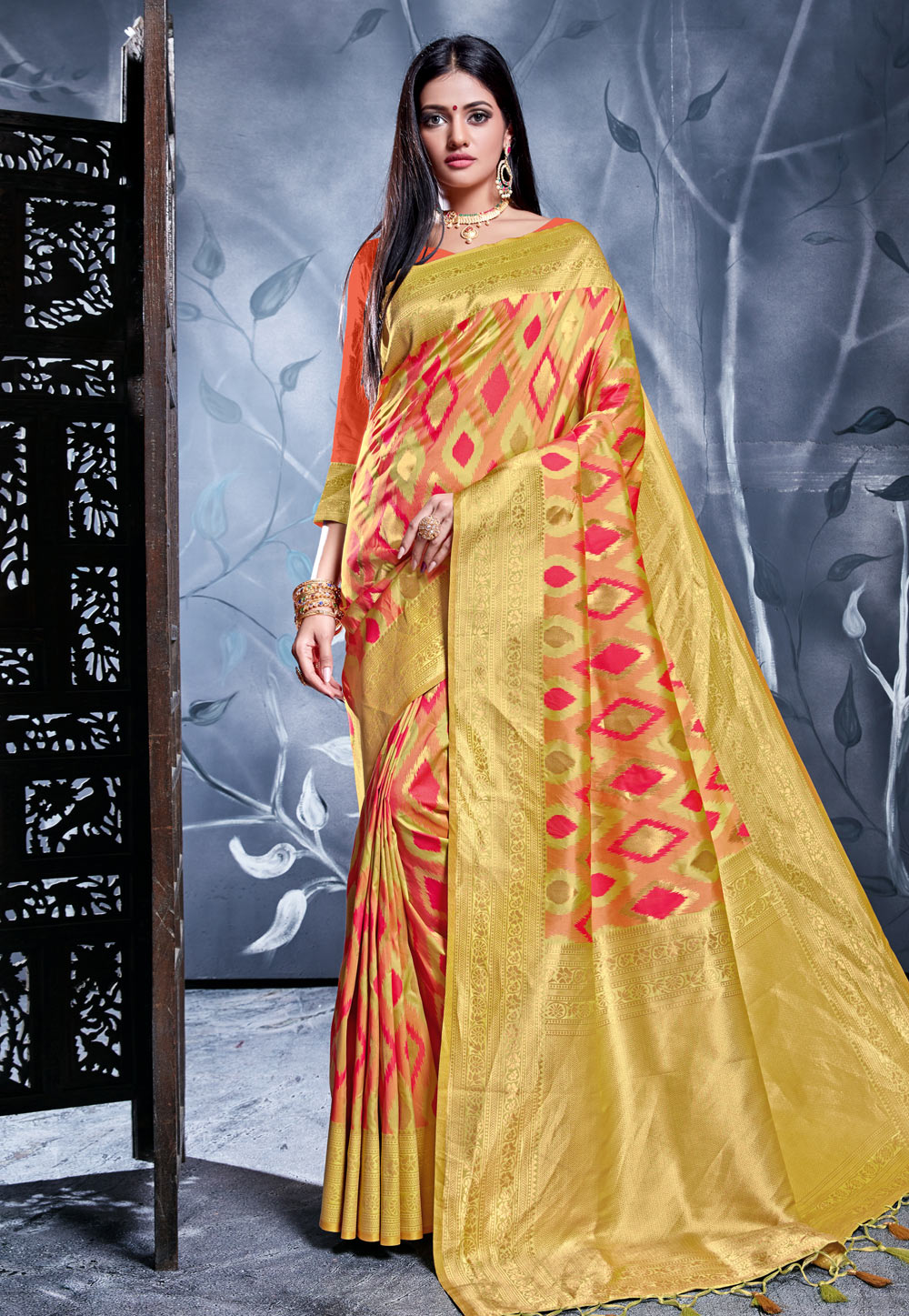 Shaded Green Banarasi Silk Festival Wear Saree 207588