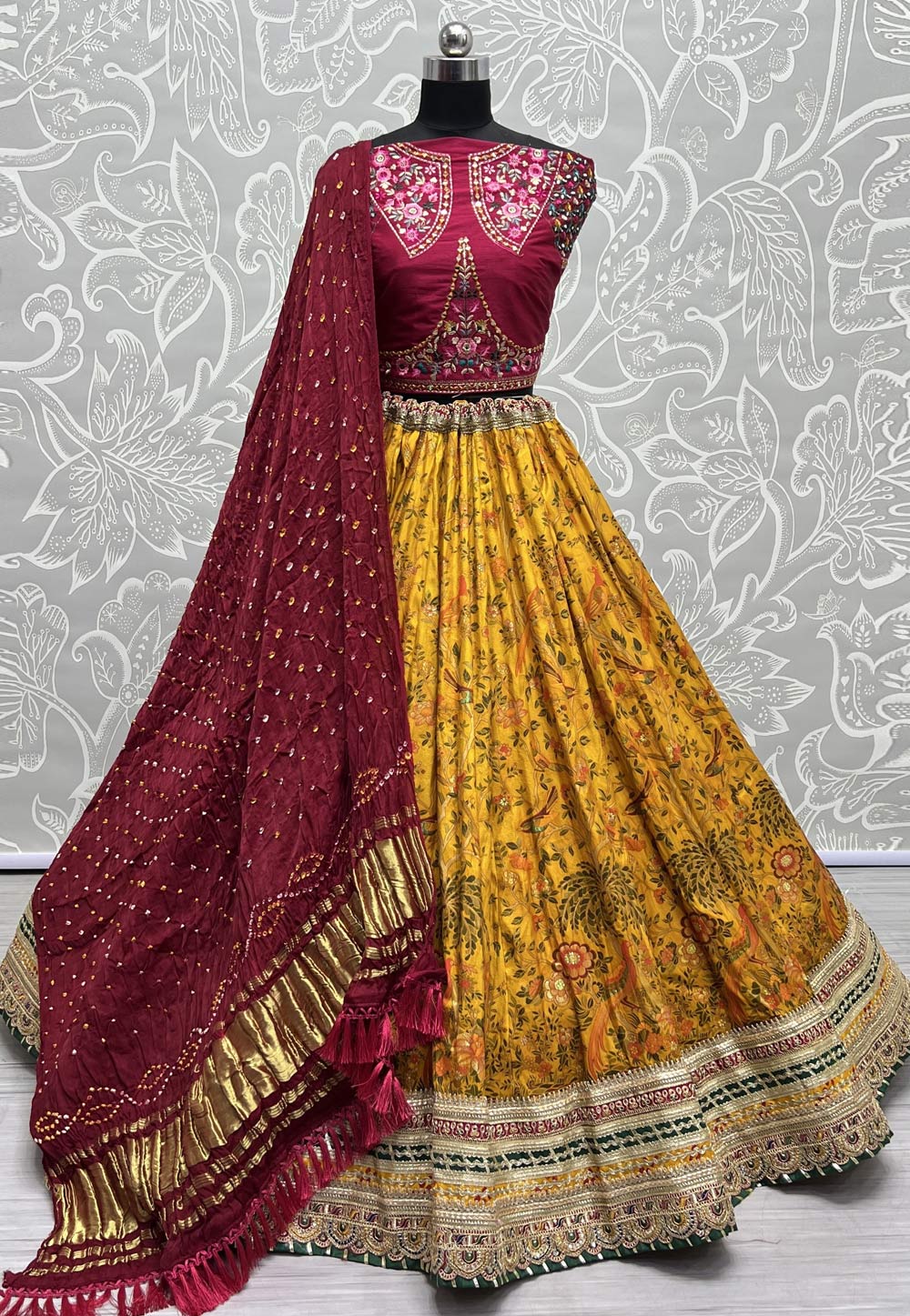 Yellow Silk Wedding Lehenga Choli 275861