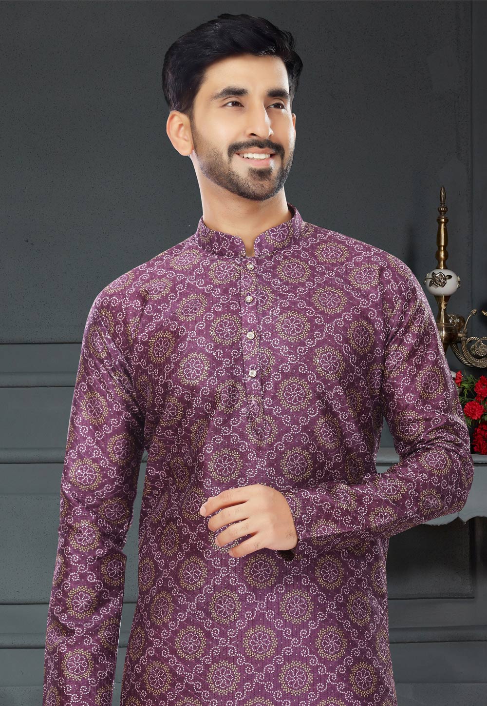 Purple Silk Kurta Pajama 258581