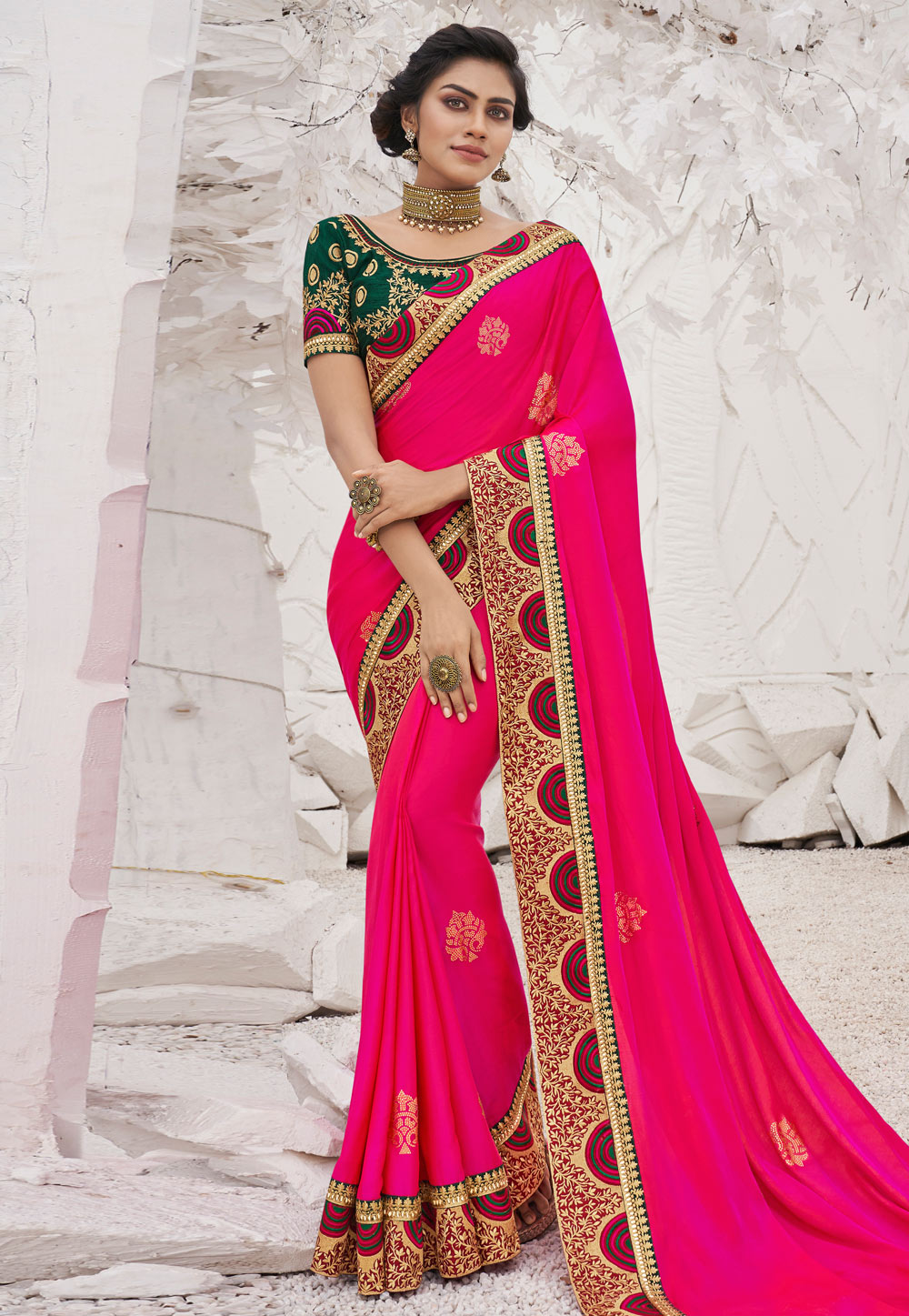 Pink Satin Festival Wear Saree 202599