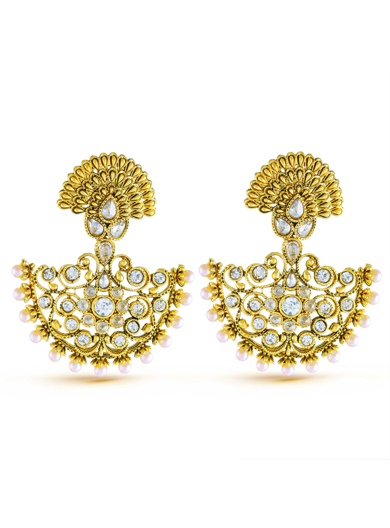Golden Austrian Diamonds Earrings 103858