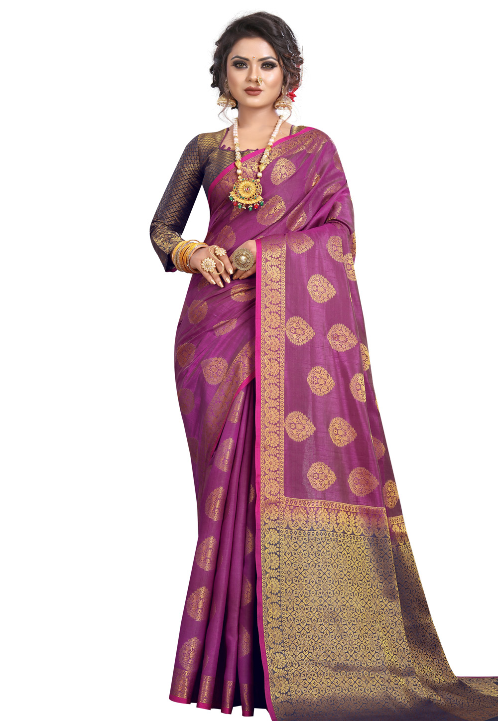 Light Purple Silk Saree With Blouse 203224