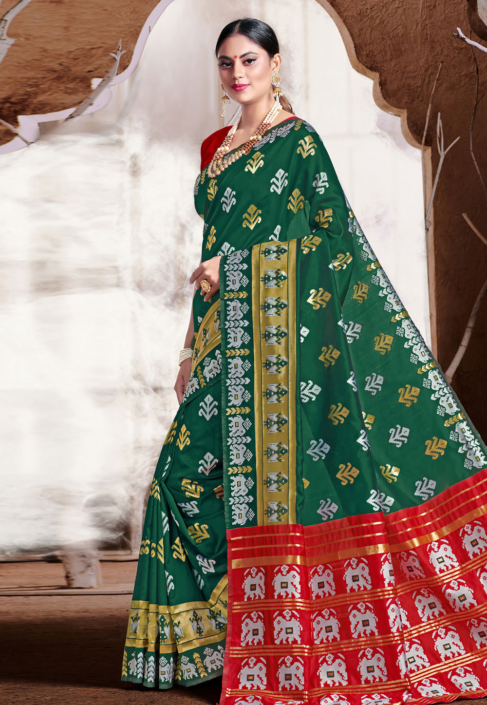 Green Banarasi Silk Festival Wear Saree 208437