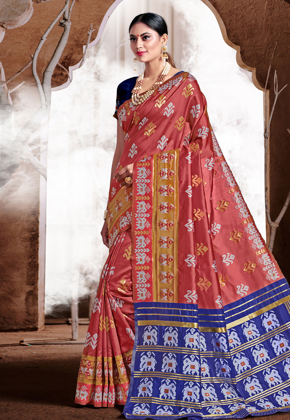 Pink Banarasi Silk Festival Wear Saree 208439