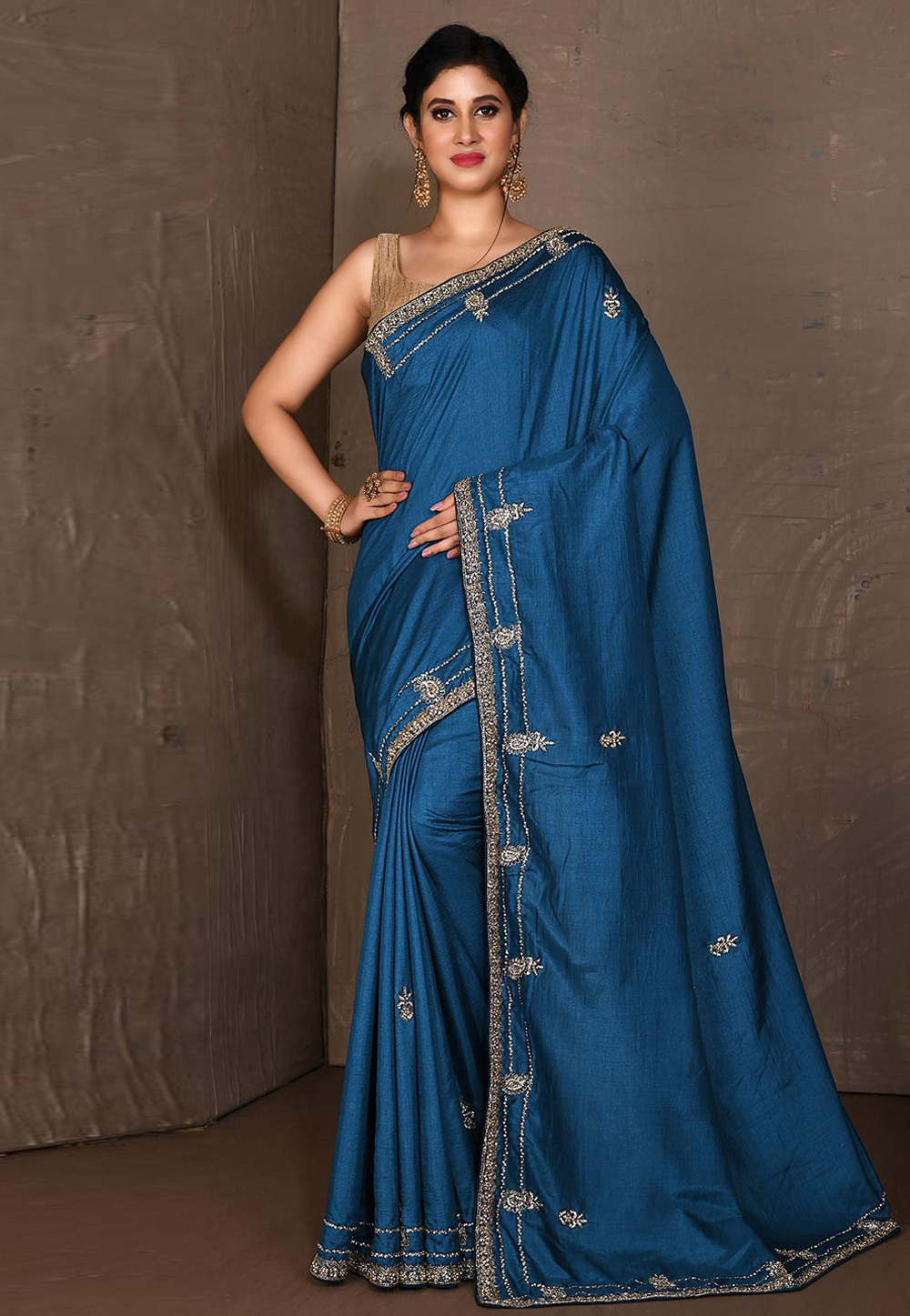 Blue Art Silk Festival Wear Saree 242940