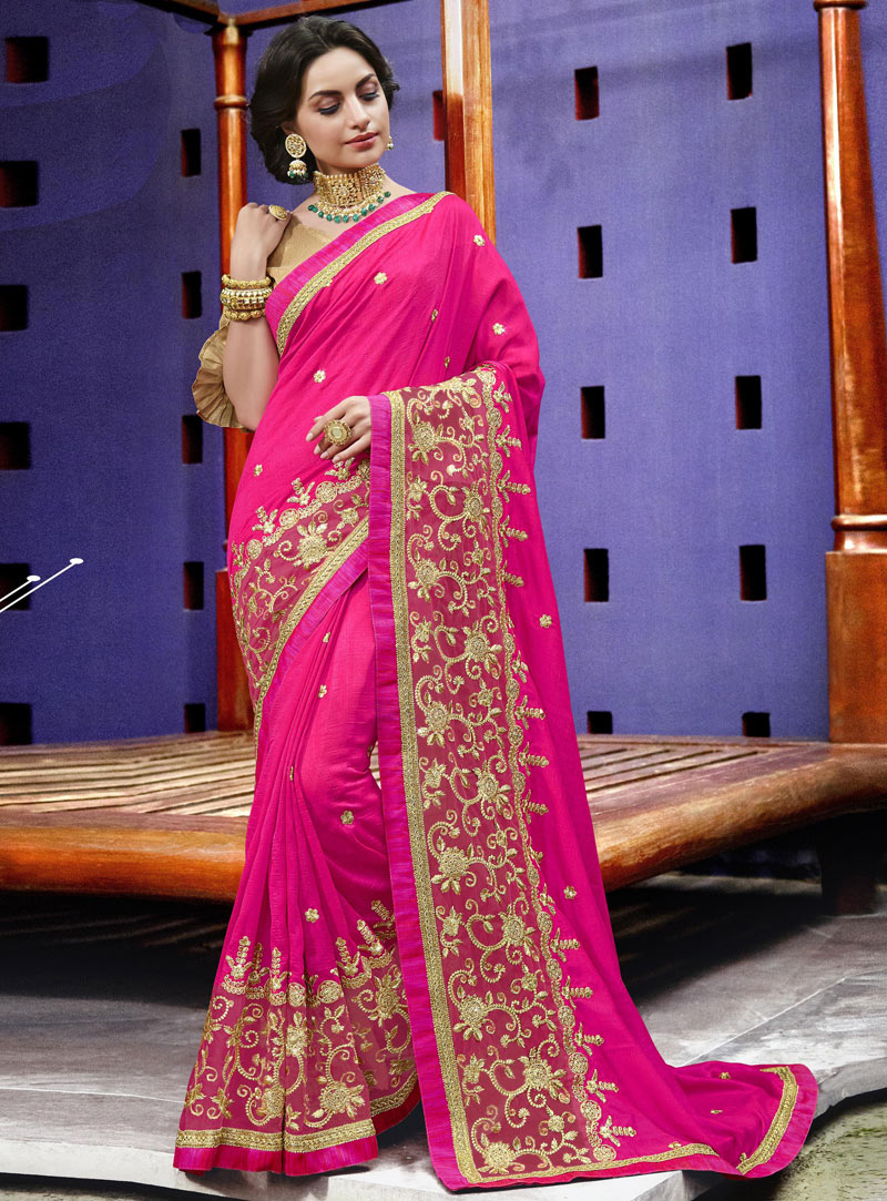 Magenta Chiffon Festival Wear Saree 118252