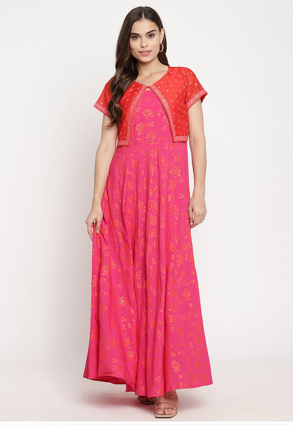 Pink Polyester Gown 237505