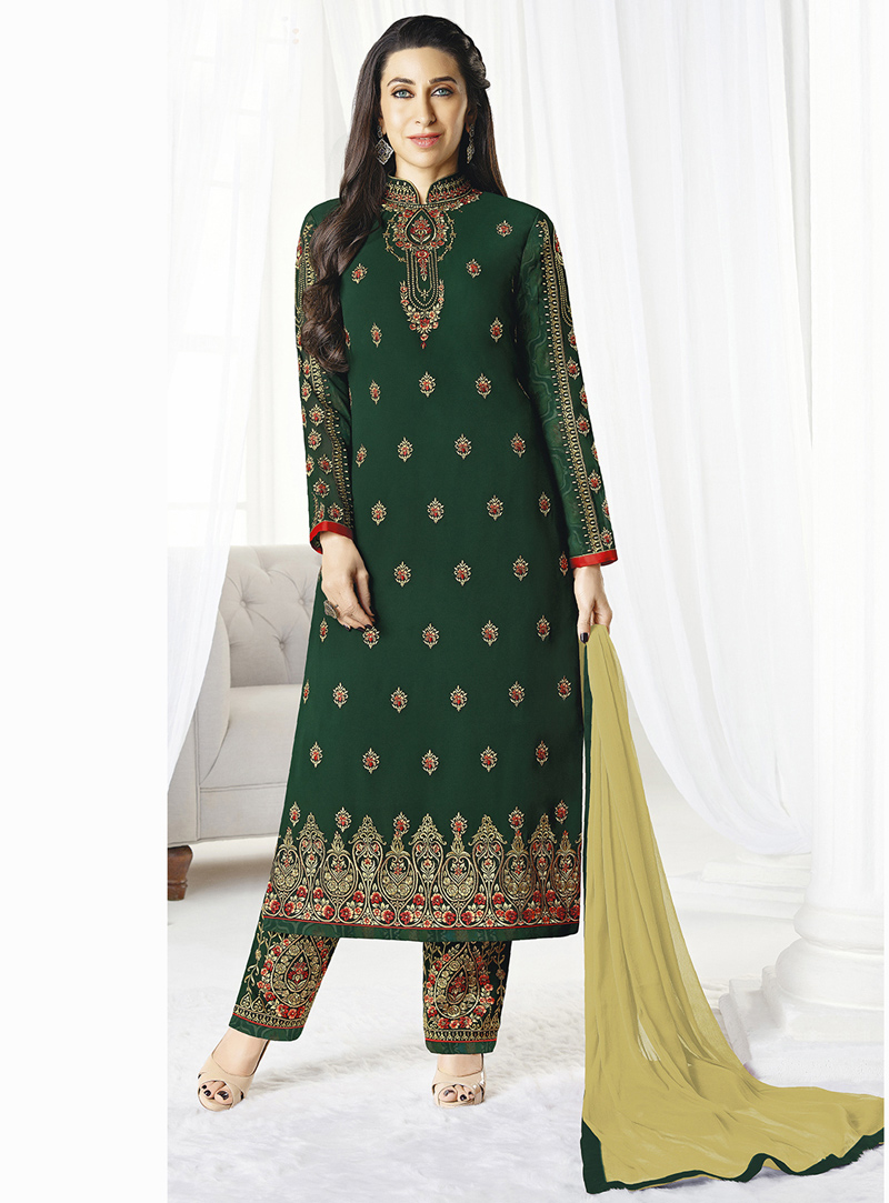 Karishma Kapoor Green Georgette Pant Style Suit 119132