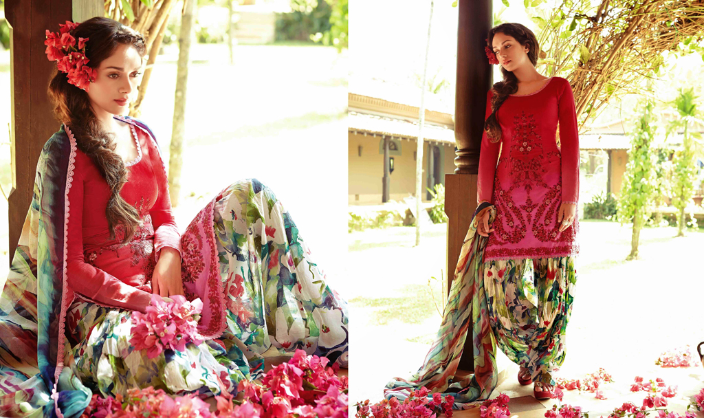 Aditi Rao Hydari Pink Lawn Cotton Punjabi Suit 55673