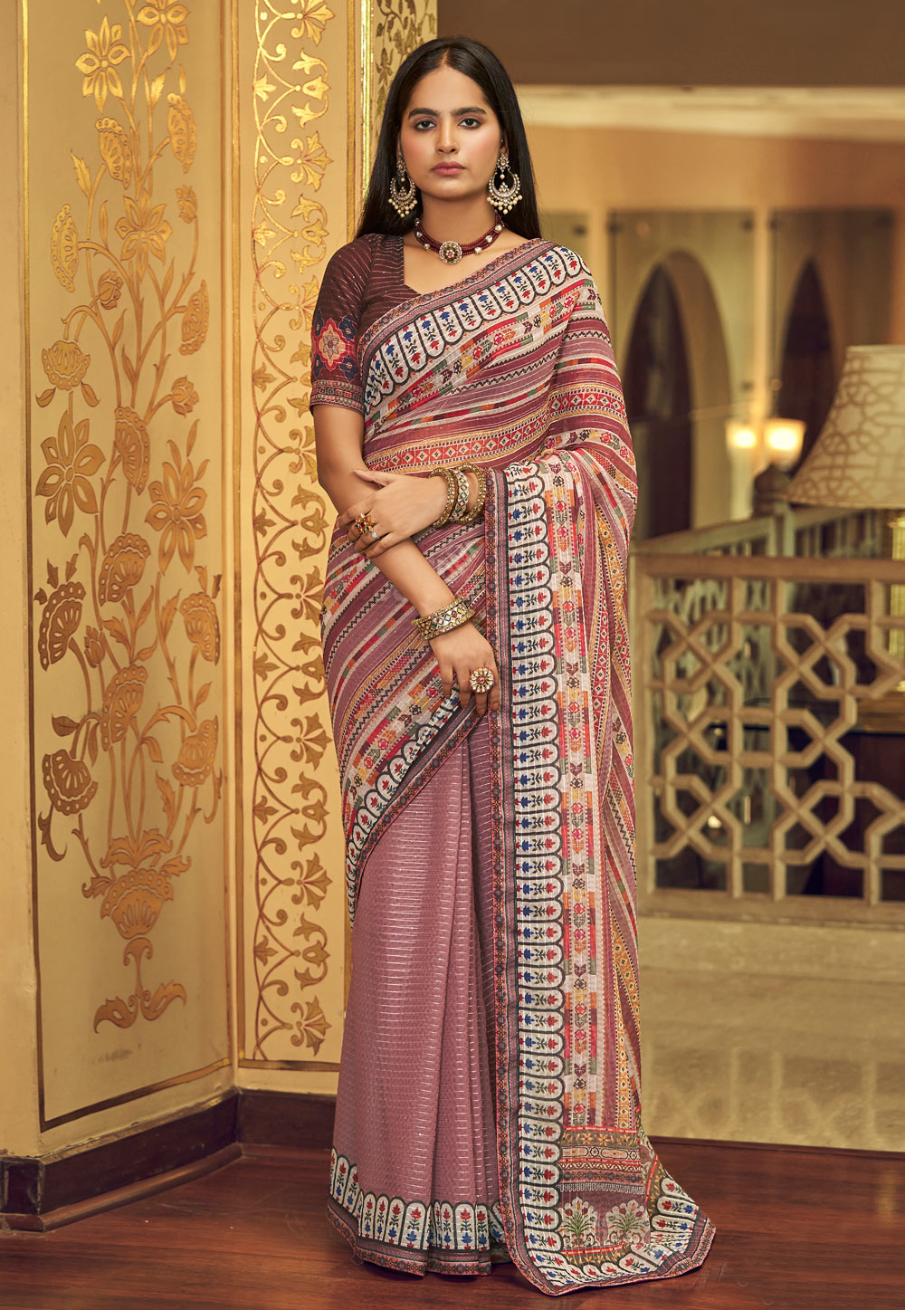 Pink Georgette Saree With Blouse 248791