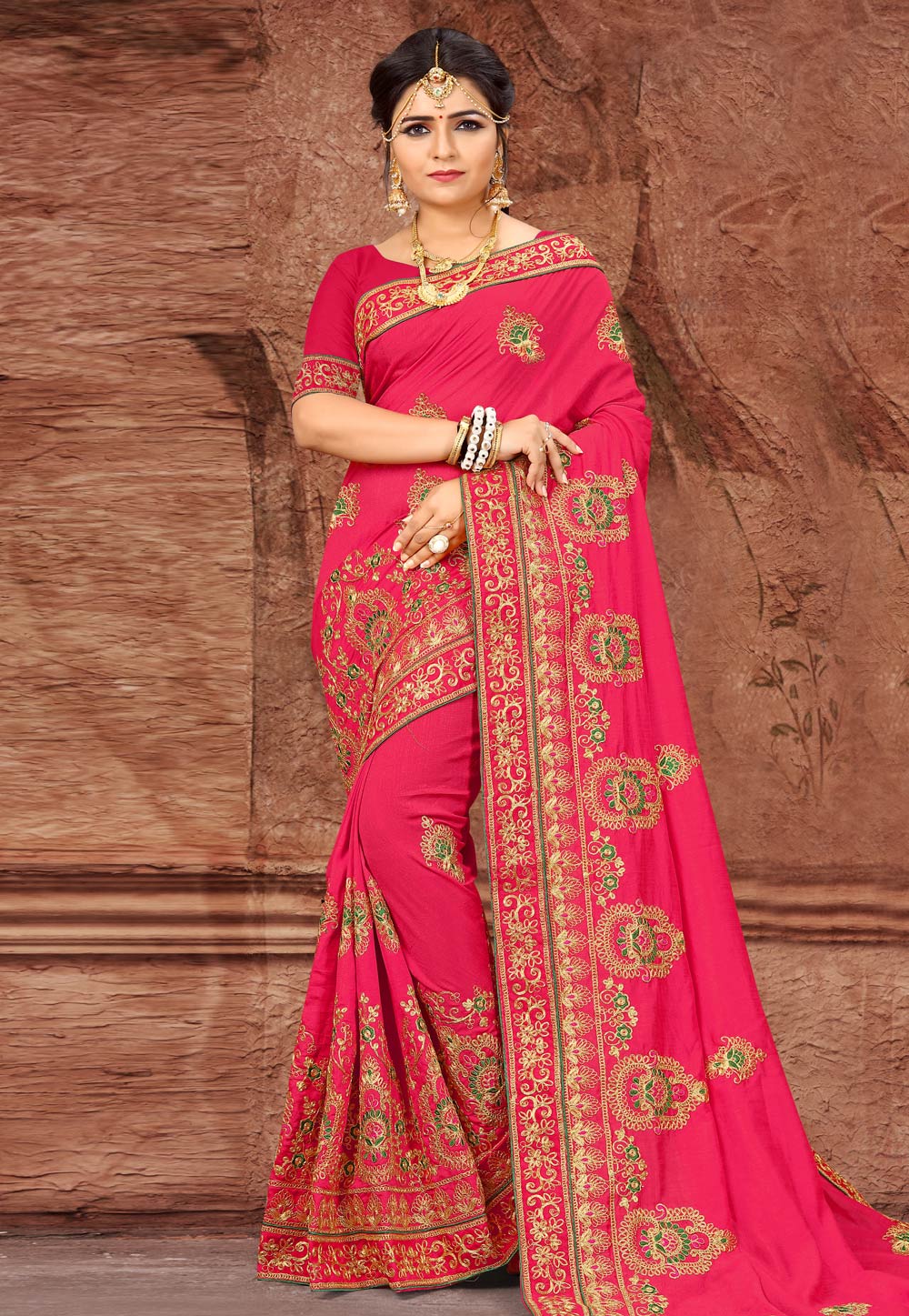 Pink Silk Festival Wear Saree 203500