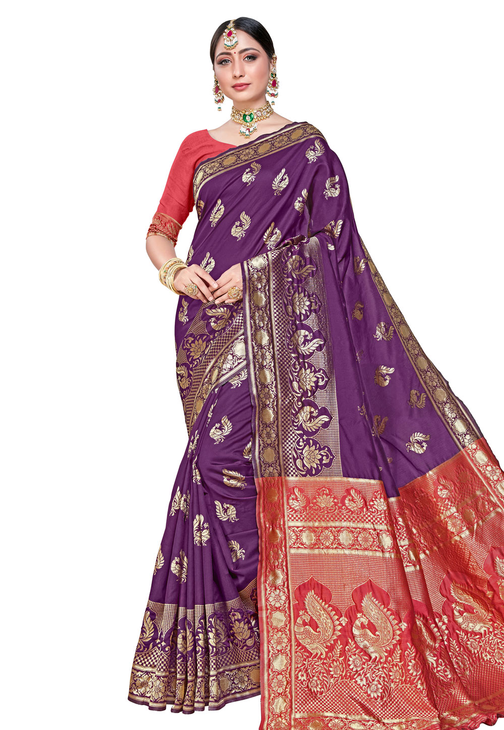 Purple Silk Saree With Blouse 204226