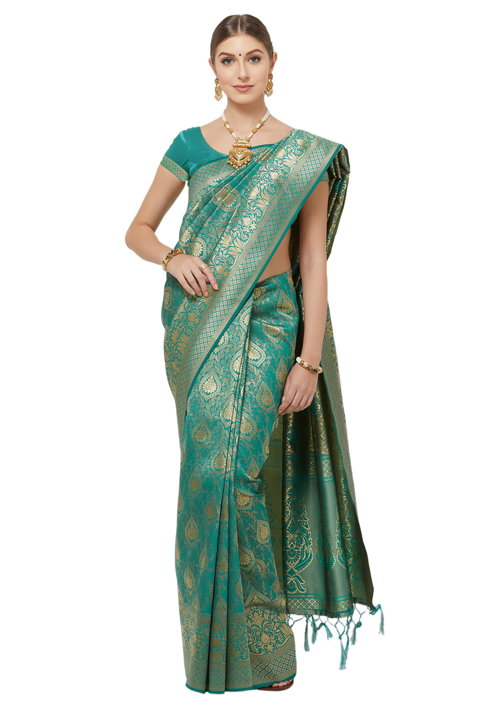 Turquoise Art Silk Saree With Blouse 202930