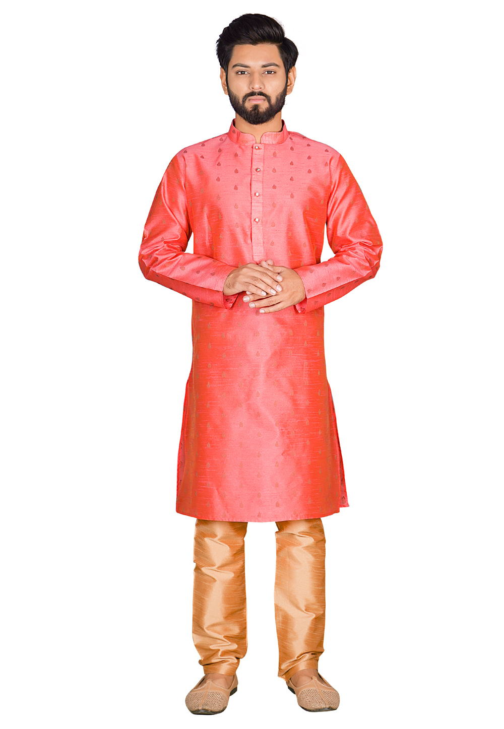 Pink Banarasi Readymade Kurta Pajama 201721