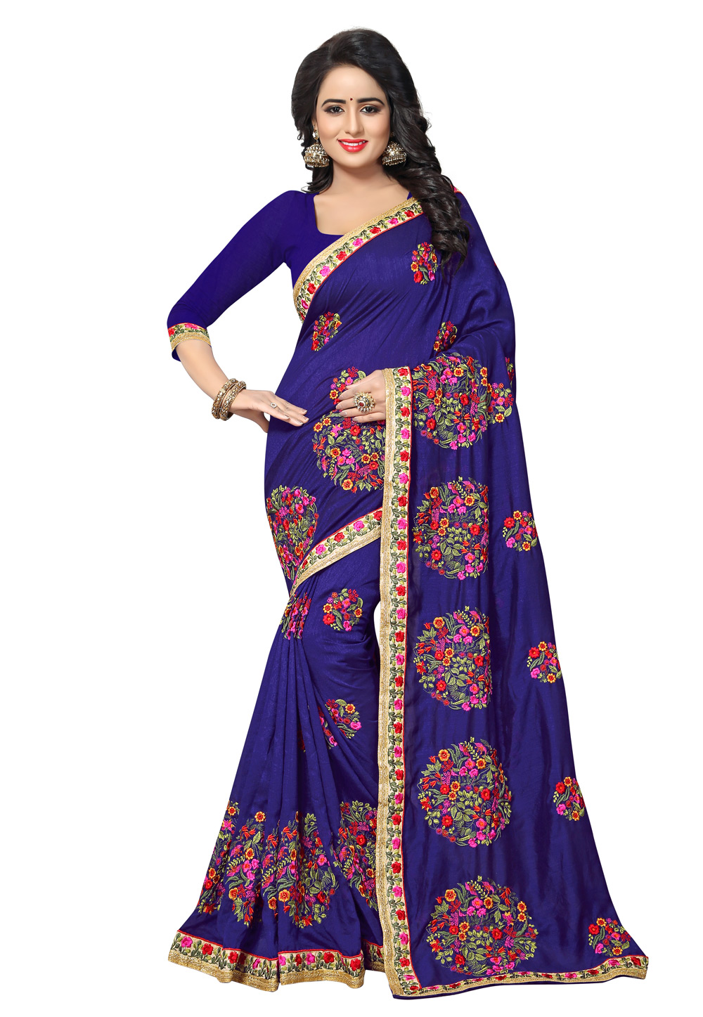 Blue Silk Festival Wear Saree 219121