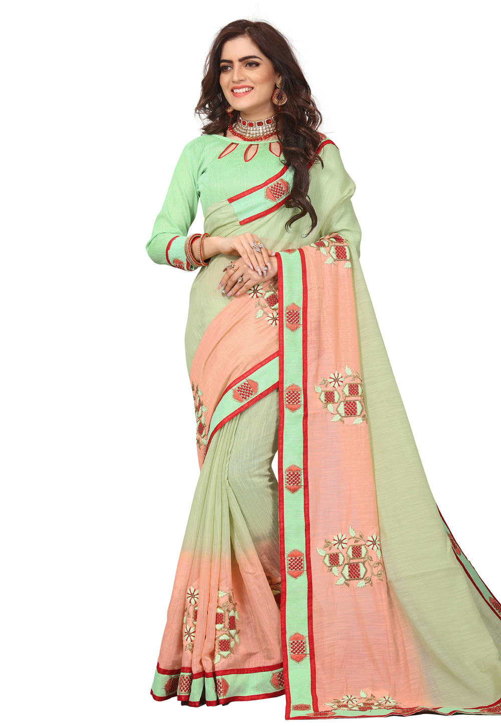 Pista Green Silk Festival Wear Saree 219127
