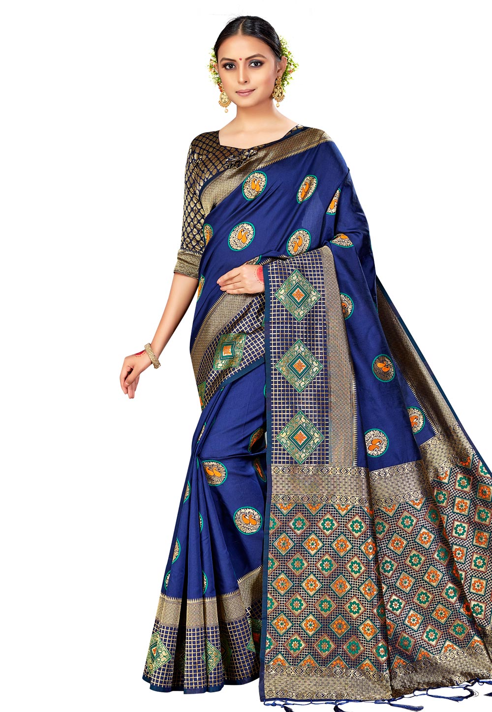 Blue Banarasi Festival Wear Saree 202346