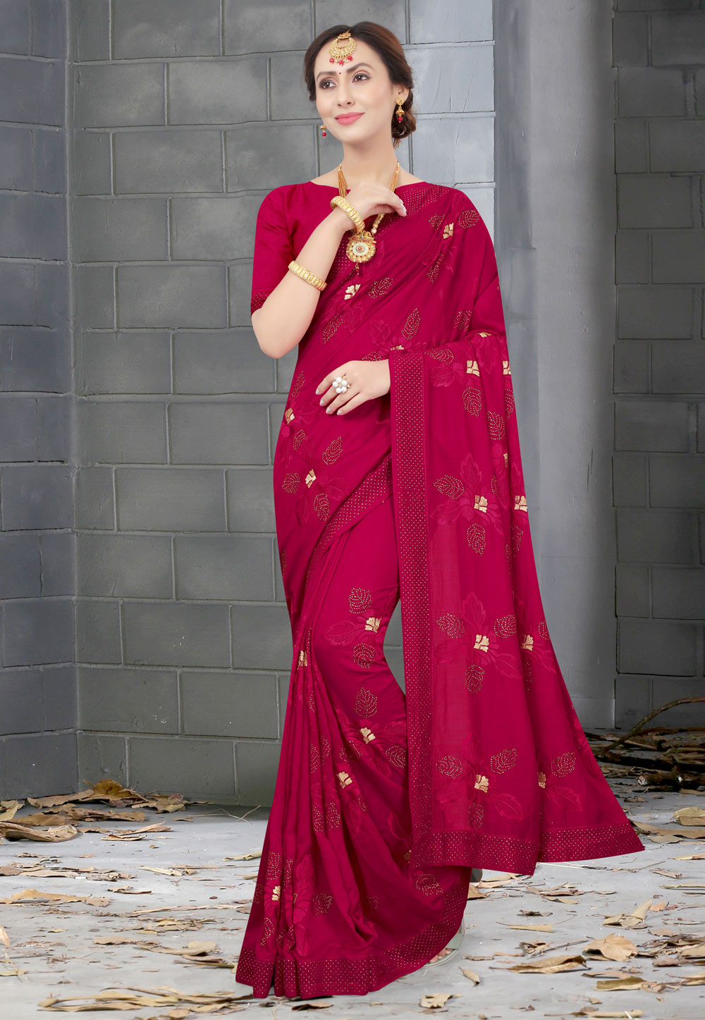 Magenta Silk Festival Wear Saree 219309