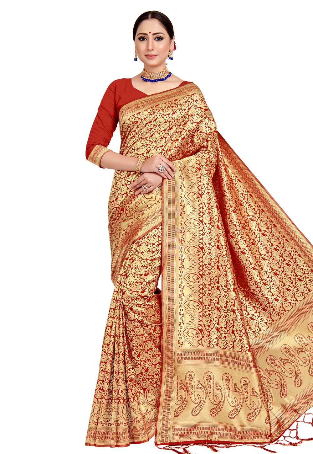 Red Kanjivaram Silk Festival Wear Saree 205259