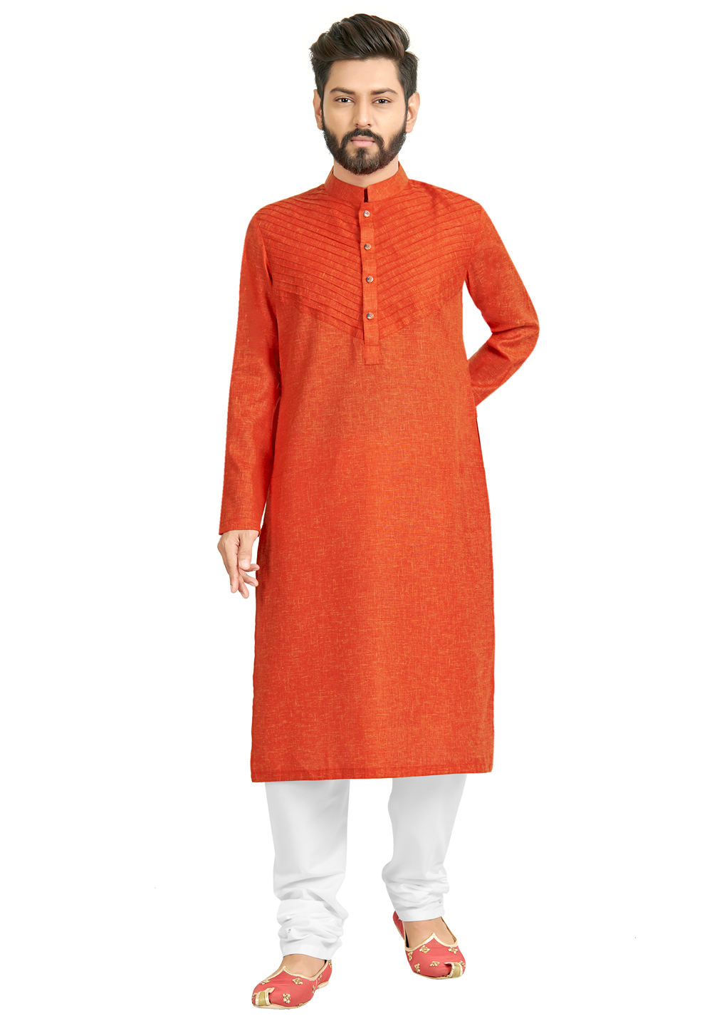 Orange Cotton Kurta Pajama 222852
