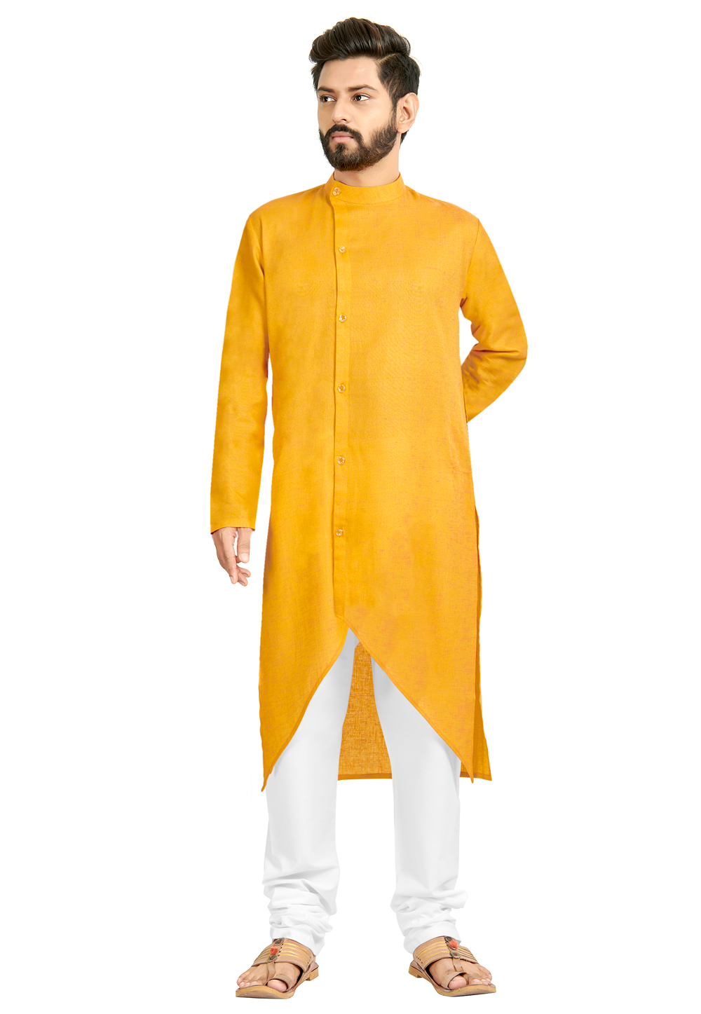 Yellow Cotton Kurta Pajama 222856