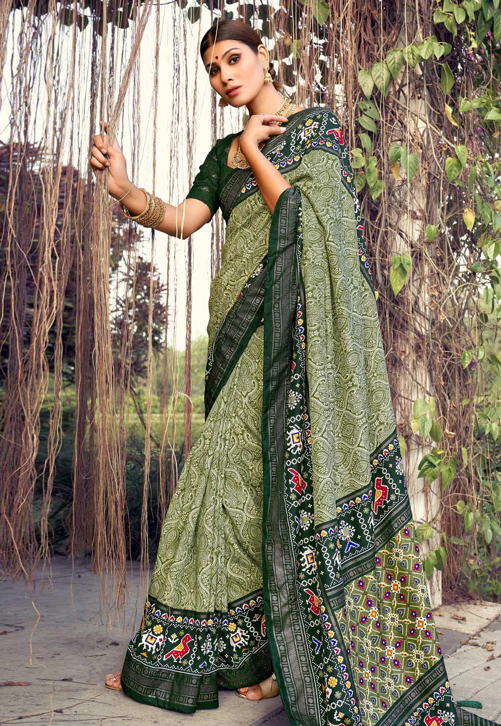 Light Green Tussar Silk Saree With Blouse 277379