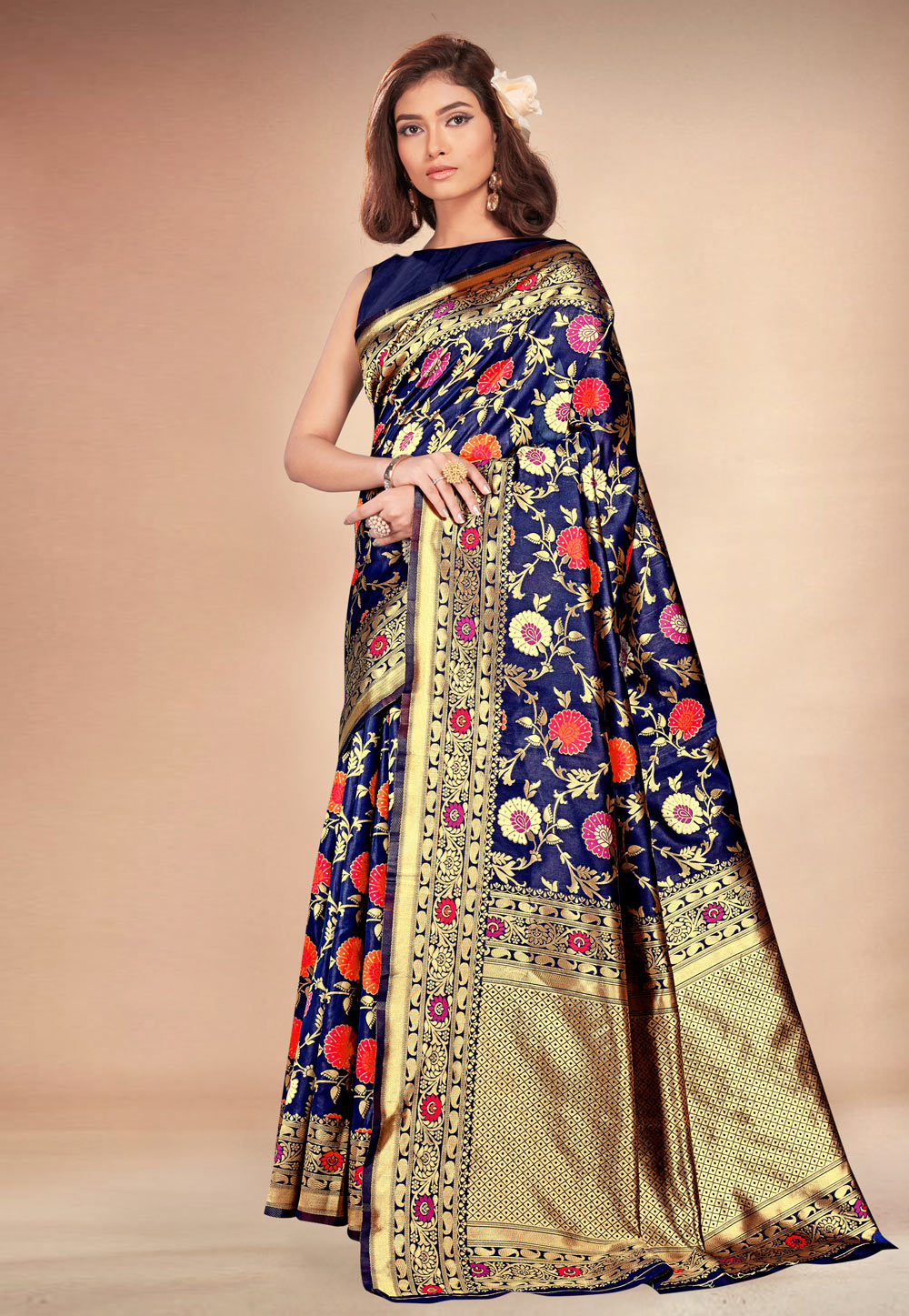 Blue Banarasi Silk Festival Wear Saree 216934