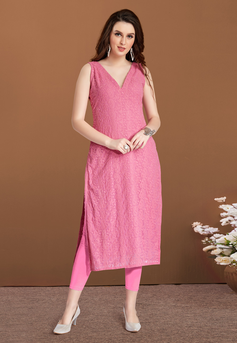 Pink Georgette Tunic 249502