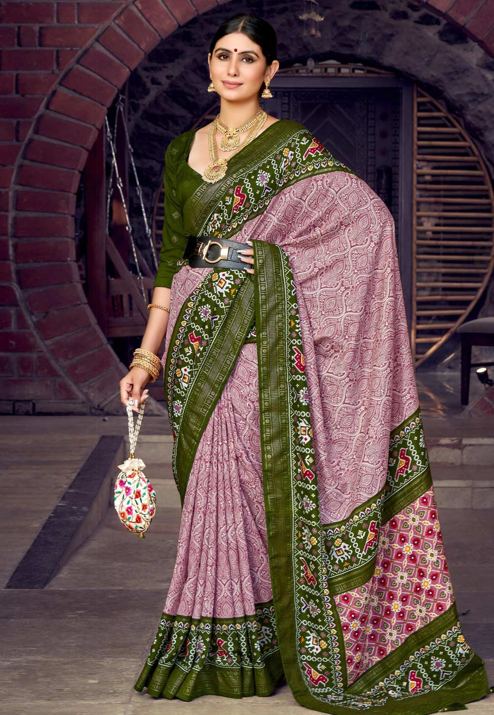 Pink Tussar Silk Saree With Blouse 277381