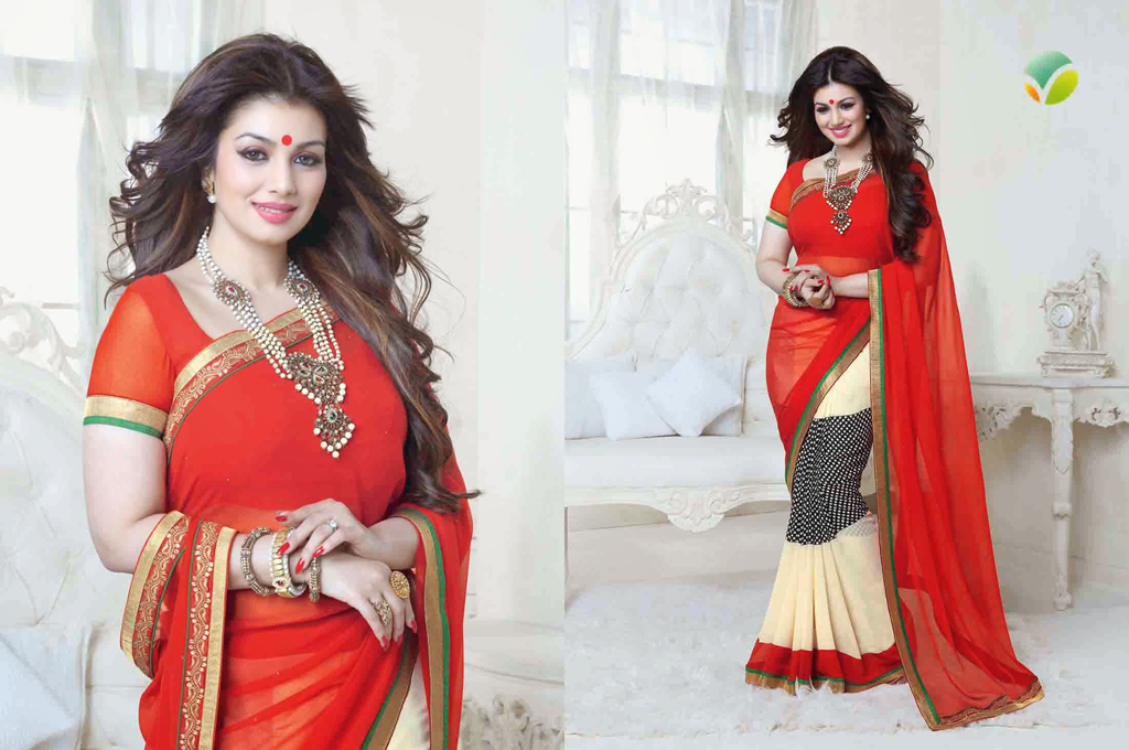 Ayesha Takia Red Georgette Party Wear Saree 49657