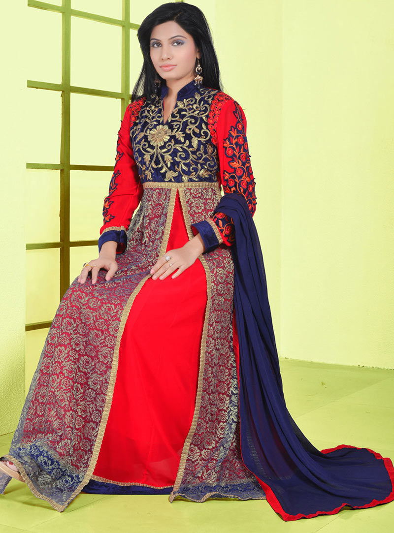 Red Georgette Designer Anarkali Suit 58805