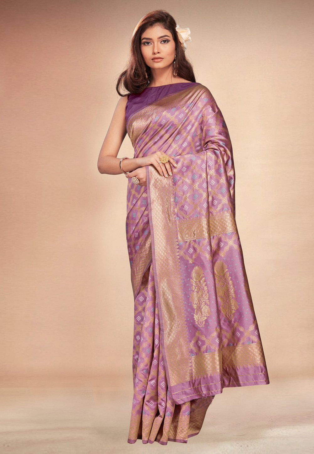 buy vichitra silk foil print saree online -812899045 | Heenastyle
