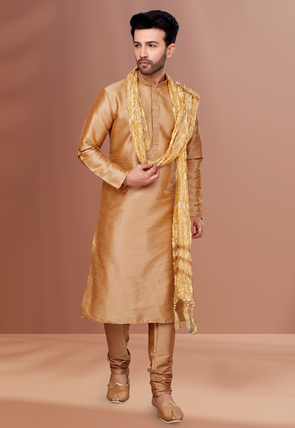 Golden Banarasi Kurta Pajama 256800