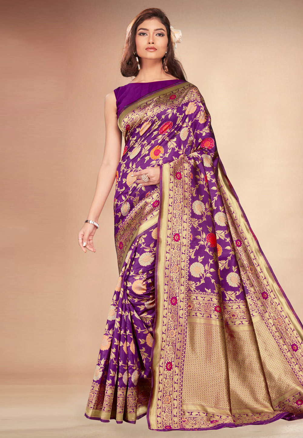 Magenta Banarasi Silk Festival Wear Saree 216940