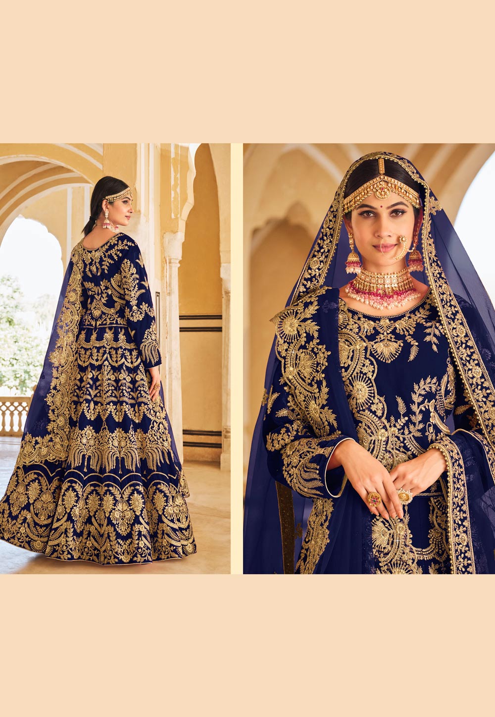 Plain Lehenga Saree (Blue) in Surat at best price by Astha Bridal - Justdial