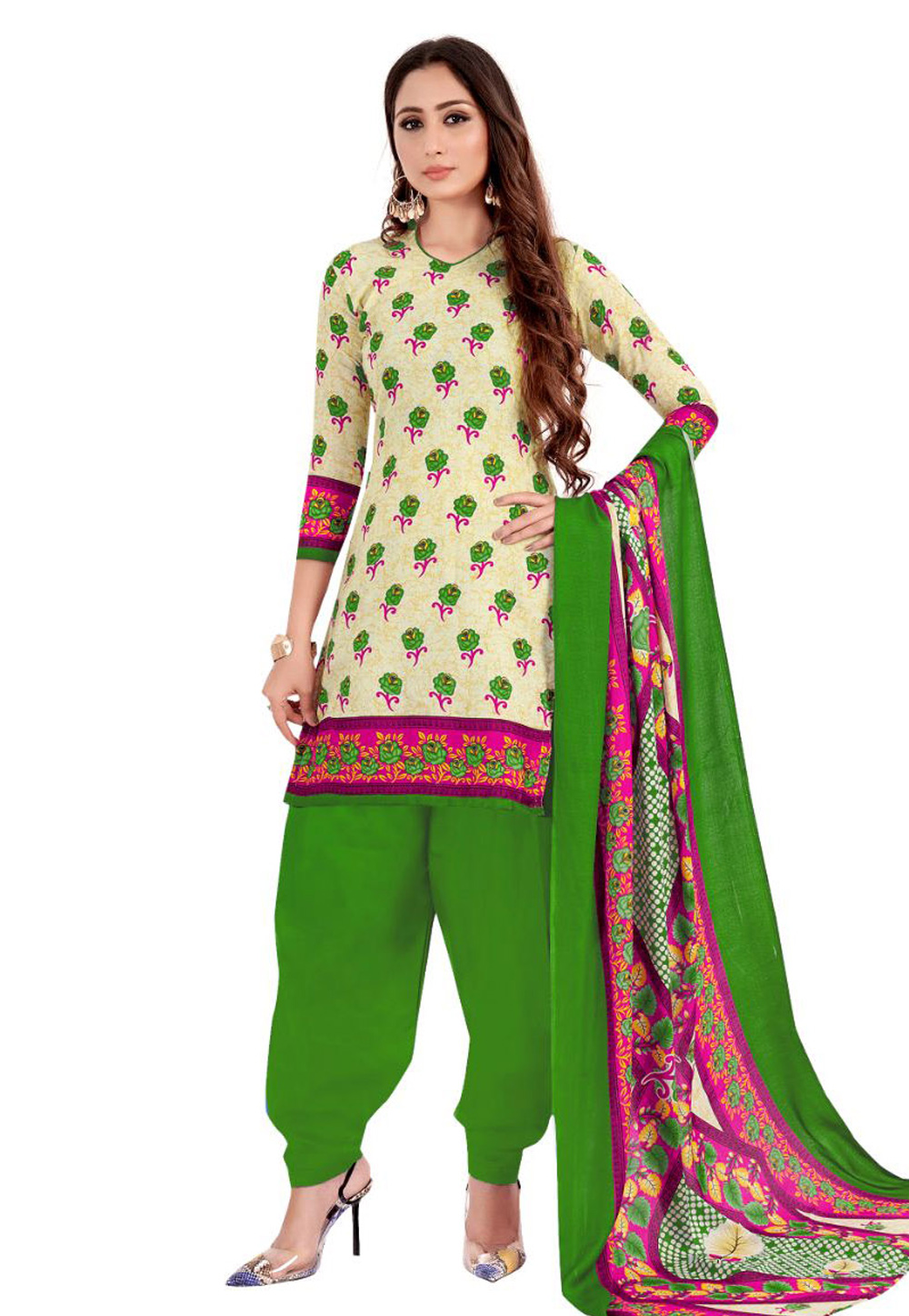 Cream Cotton Punjabi Suit 222930