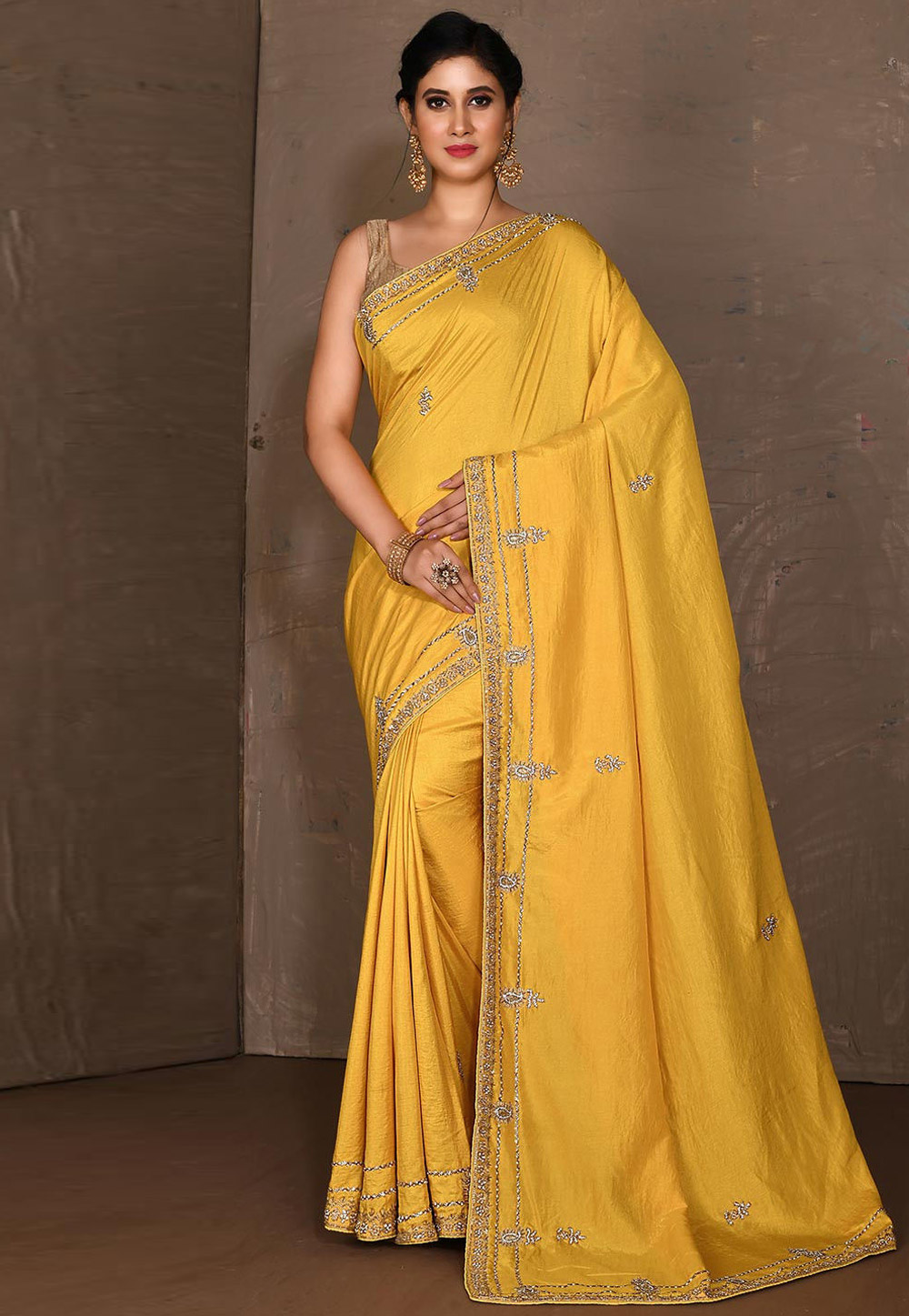 Yellow Art Silk Festival Wear Saree 242942