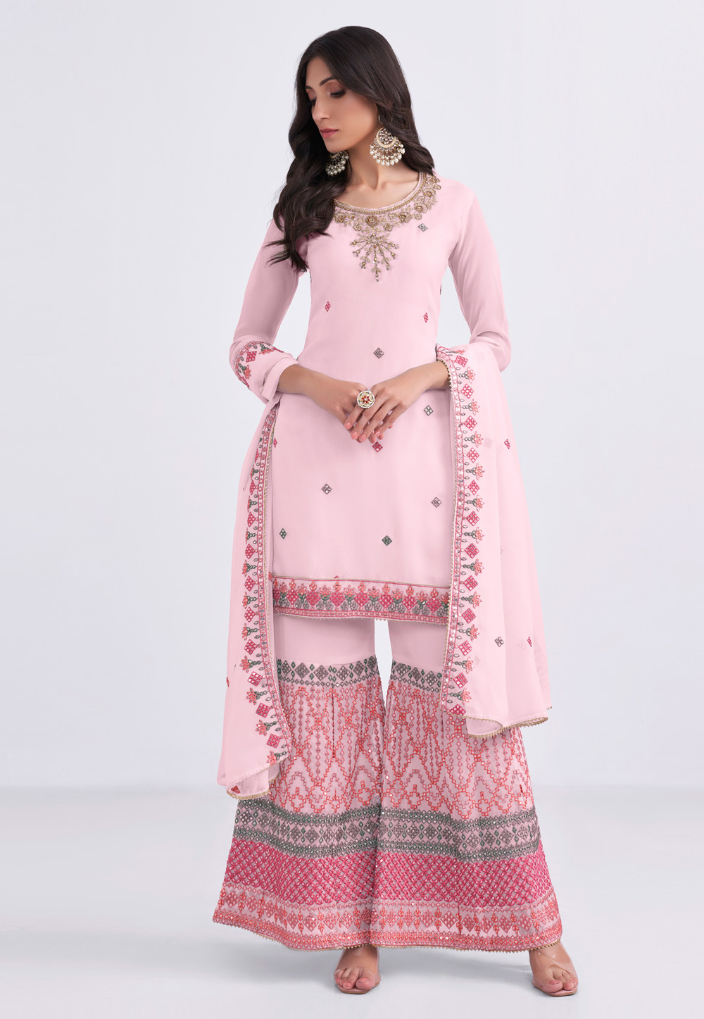 Pink Georgette Pakistani Suit 254447