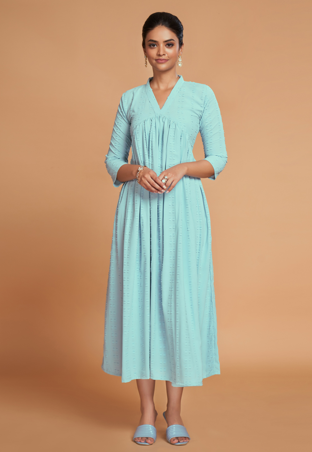 Sea Green Georgette Long Kurti 270885