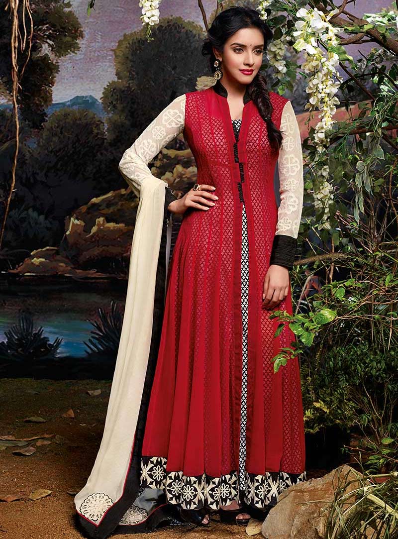 Asin Red Georgette Bollywood Suit 59890